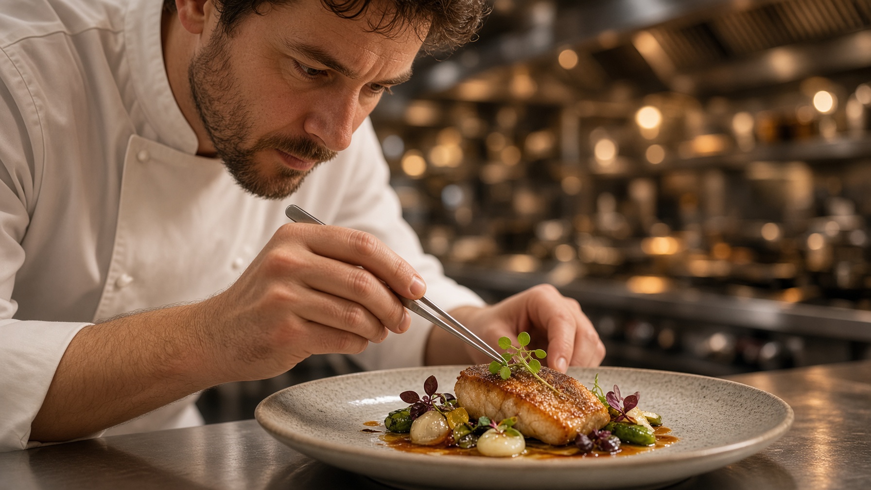 Szmaragdowe wnętrze restauracji Nocny Talerz